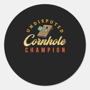 Adesivo Redondo Tournament Win Cornhole Champ