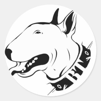 Adesivo Redondo Touro Artístico, Terrier Dog Raça Design
