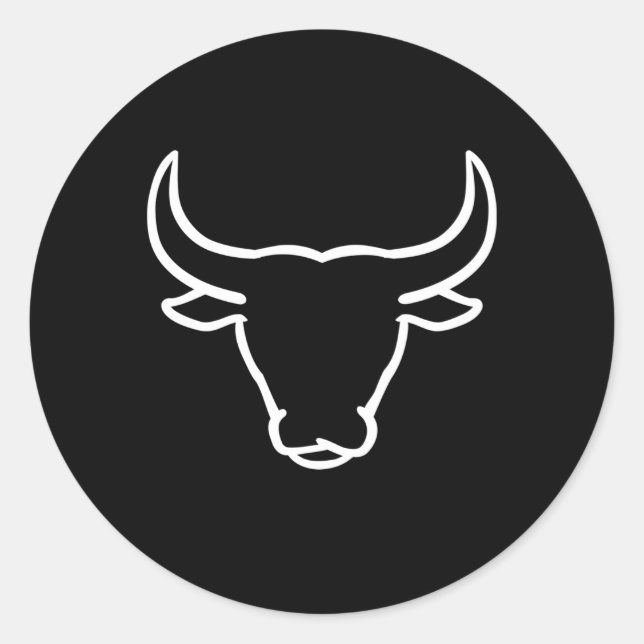 Adesivo Redondo Touro Cabeça (Frente)