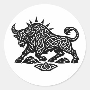Adesivo Redondo Touro Sigilo do Touro — Tatuagem do Zodíaco Terres