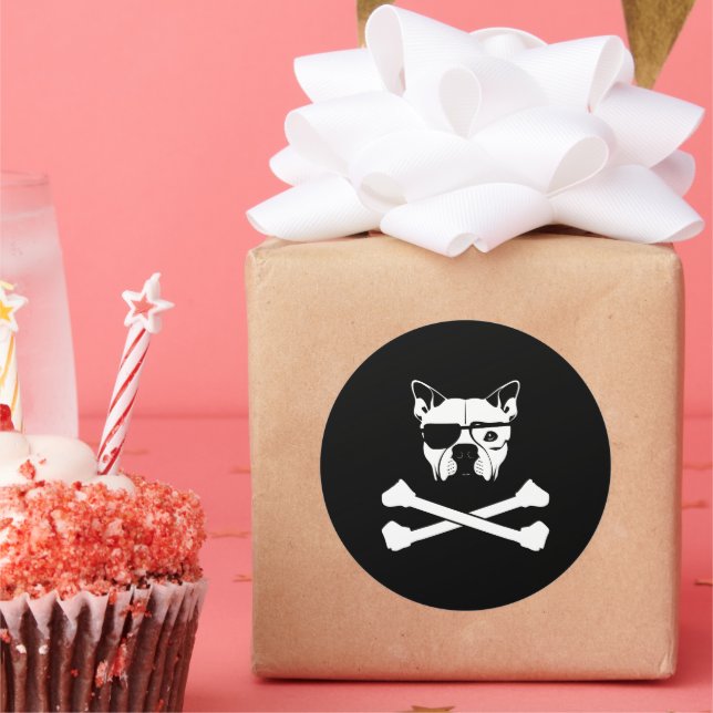 Adesivo Redondo touros e ossos cruzados (Festa)