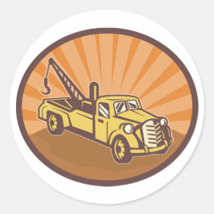 Adesivo Redondo Tow Truck Stickers