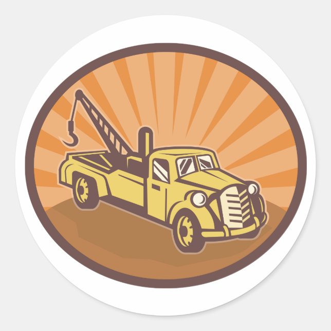 Adesivo Redondo Tow Truck Stickers (Frente)