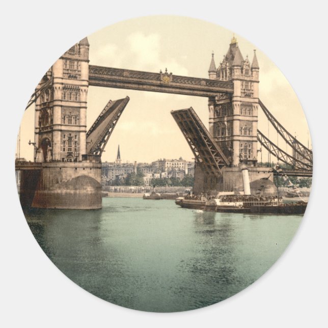 Adesivo Redondo Tower Bridge I, Londres, Inglaterra (Frente)