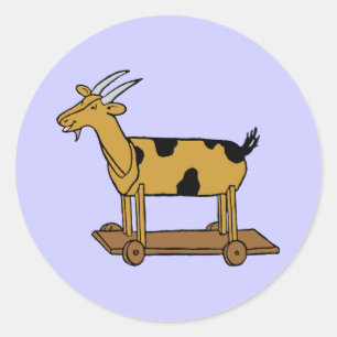 Adesivo Redondo Toy Goat Vintage Art Sticker