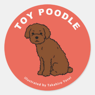 Adesivo Redondo Toy Poodle Sticker