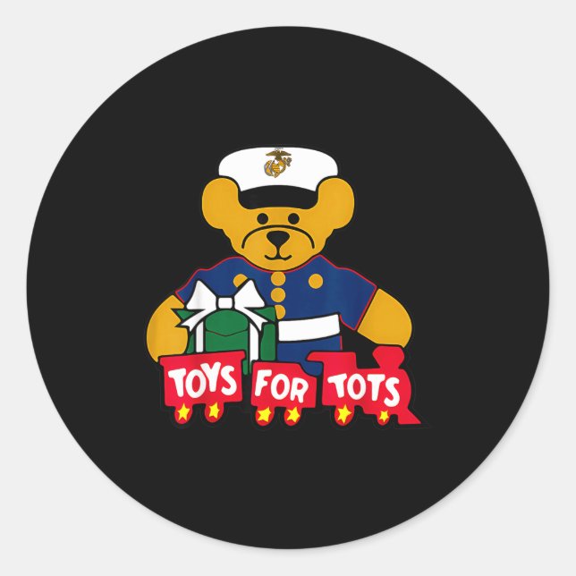 Adesivo Redondo Toys For Tots Logo Christmas  (Frente)