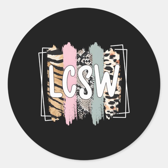 Adesivo Redondo Trabalhador Clínico Social de Apreciação Lcsw (Frente)