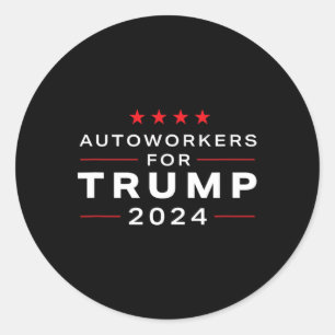 Adesivo Redondo Trabalhadores Para Trump 2024 - Design Trump Union