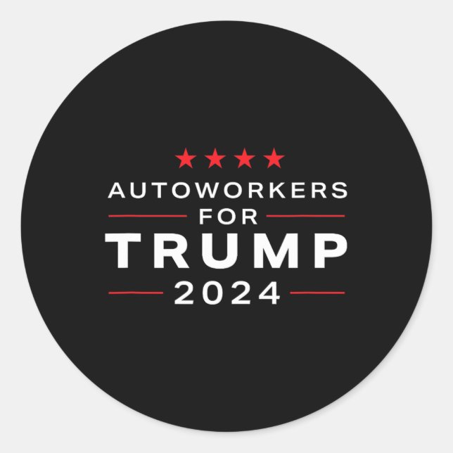 Adesivo Redondo Trabalhadores Para Trump 2024 - Design Trump Union (Frente)