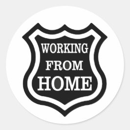 Adesivo Redondo Trabalhando a partir de casa