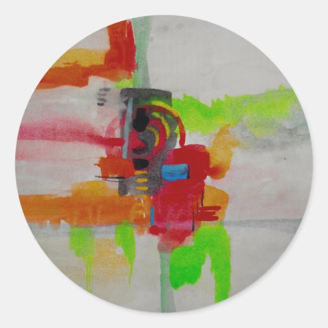 Adesivo Redondo Trabalho de arte de Abstrato (Frente)