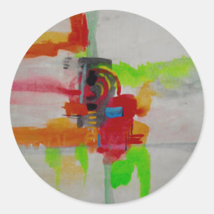 Adesivo Redondo Trabalho de arte de Abstrato
