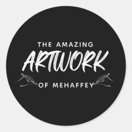 Adesivo Redondo Trabalho de arte de Artista Branco Personalizado