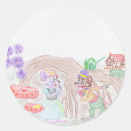 Adesivo Redondo Trabalho de arte de Crianças Personalizadas, dois