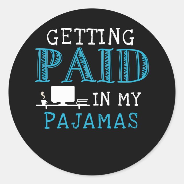 Adesivo Redondo Trabalho De Casa Engraçado No Homeoffice (Frente)