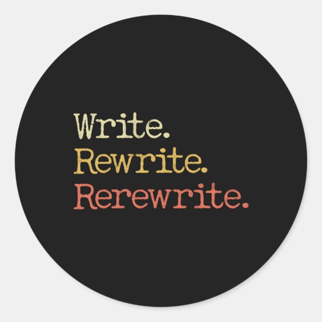 Adesivo Redondo Trabalho De Rereescrita De Gravação Para Um Autor  (Frente)