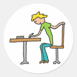 Adesivo Redondo Trabalho doméstico