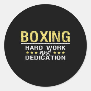 Adesivo Redondo Trabalho E Dedicação Do Duro In A Box - Kickboxing