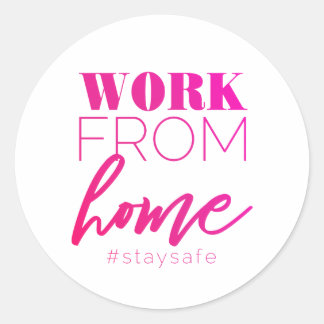 Adesivo Redondo Trabalho em casa