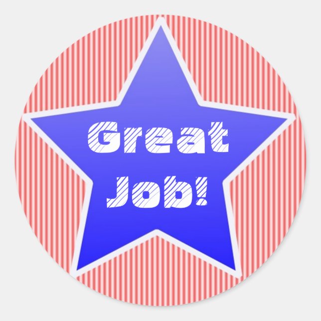 Adesivo Redondo Trabalho excelente! Prêmios (Frente)