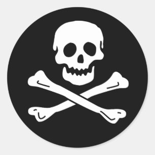 Adesivo Redondo trabalho próprio de jolly-roger-2a