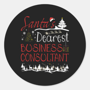 Adesivo Redondo Trabalho Xmas do Consultor de Negócios - Fim de Na