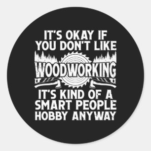 Adesivo Redondo Trabalhos De Madeira De Madeira