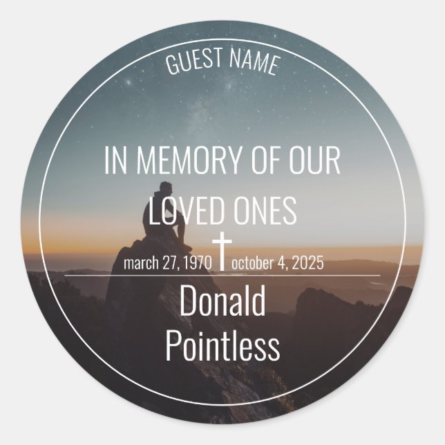 Adesivo Redondo Trabalhos de salvação (Frente)