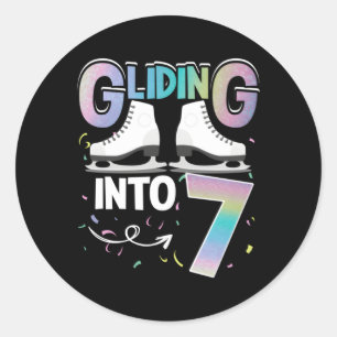 Adesivo Redondo Traçado Em 7 Ice Skating