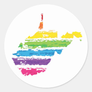 Adesivo Redondo traçados coloridos da virgínia ocidental