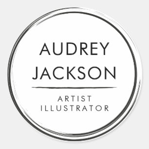 Adesivo Redondo Traço preto e branco moderno profissional