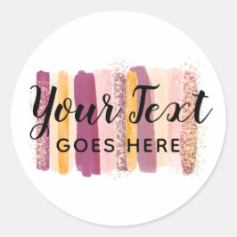 Adesivo Redondo Traços de Tendência de Pintor de Aquarela Plum Pur