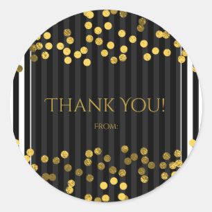 Adesivo Redondo Traços Verticais Pretos e Brancos Dourados Pontos 