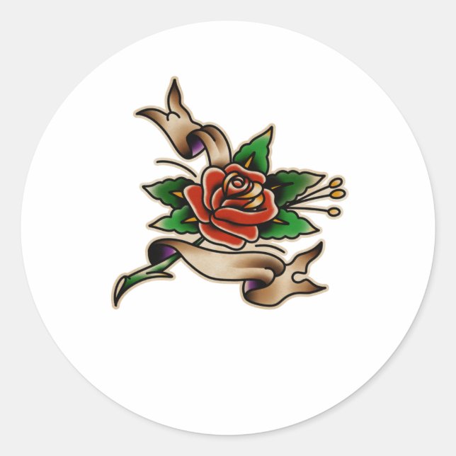 Adesivo Redondo Trad Tattoo 005 Sticker  (Frente)