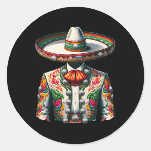Adesivo Redondo Tradicional de conjuntos carro mexicanos vibrantes