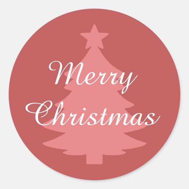 Adesivo Redondo Tradicional - Vermelho Quente - Vinheta de Natal F (Frente)