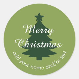 Adesivo Redondo Tradicional - Vinheta de Natal Personalizada Verde