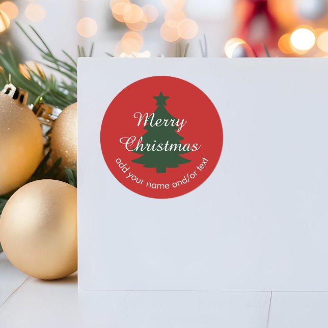 Adesivo Redondo Tradicional - Vinheta de Natal Personalizada Verme (Criador carregado)