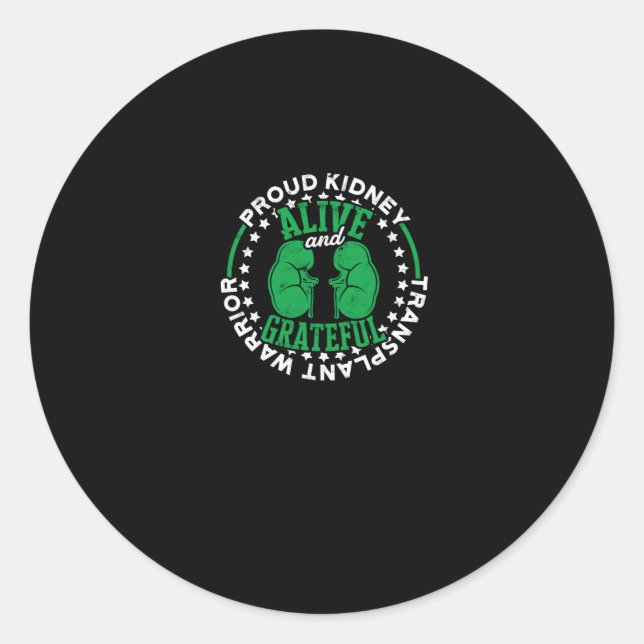 Adesivo Redondo Tradutor de Rins Orgulhoso Vivo e Vivo (Frente)