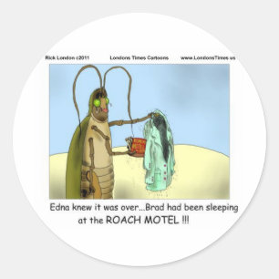 Adesivo Redondo Tragédia @ Roach Motel Funny Oferece Camisetas Mág