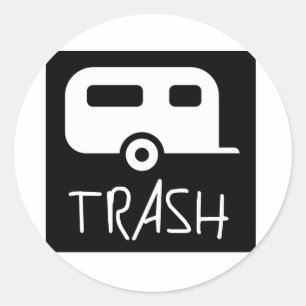Adesivo Redondo Trailer White Park Trash Pobre Buraco Vermelho