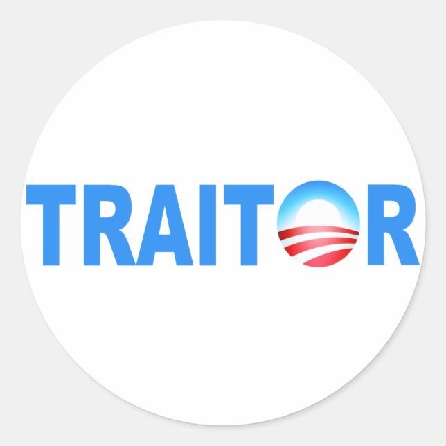 Adesivo Redondo TRAITOR Obama (Frente)