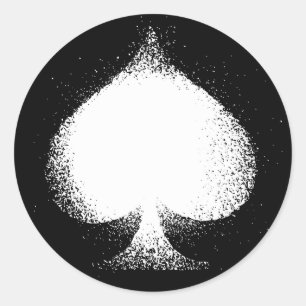 Adesivo Redondo Traje de cartão Espadas brancas- grunhido