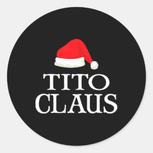 Adesivo Redondo Traje de Natal do Tito Claus para Família Combinad