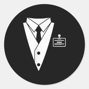 Adesivo Redondo Traje de Tuxedo para Portador de Aliança para Cria