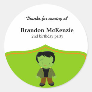 Adesivo Redondo Traje do aniversário do Dia das Bruxas