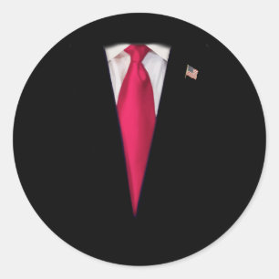 Adesivo Redondo Traje do Presidente Trump Fácil Roupa de Halloween