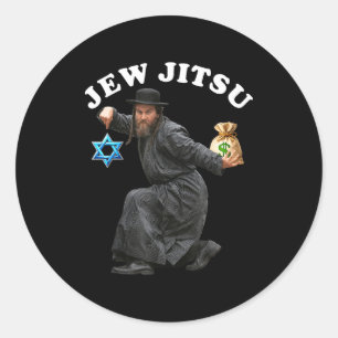 Adesivo Redondo Traje judaico roupas hanukkah rabino dança horah
