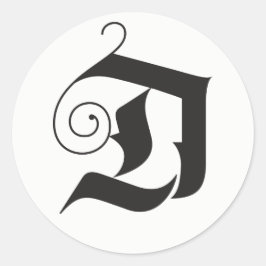 Adesivo Redondo Traje os monogramas modernos com letras modernas